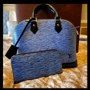 Louis Vuitton Episode Denim Alma Purse AND Wallet
